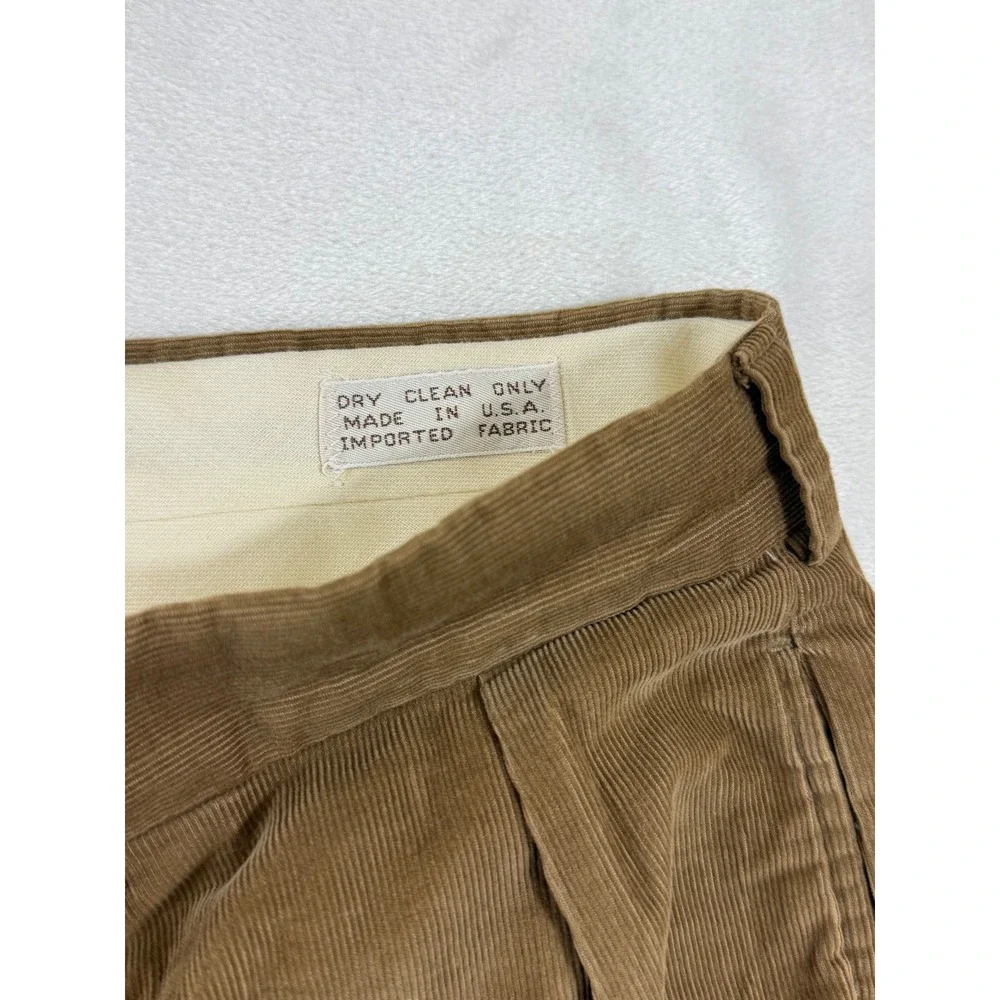 Vintage Ben Silver by Majer Men's 36 Corduroy Dress Pants Brown Pleated Classic